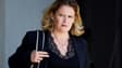La ministre déléguée au Commerce Olivia Grégoire sur le perron de l'Elysée à Paris, le 14 juin 2023