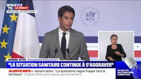 Gabriel Attal: "La corrélation entre le nombre de contaminations et nombre d'hospitalisations est deux à trois fois moins importante que dans les vagues précédentes"