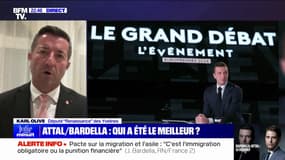 Débat Gabriel Attal/Jordan Bardella: "On ne s'improvise pas Premier ministre" réagit Karl Olive