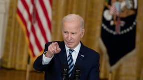 Le président américain Joe Biden à la Maison Blanche à Washington, le 24 février 2022