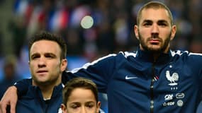 Mathieu Valbuena et Karim Benzema en 2014