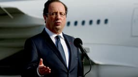 François Hollande en Guyane pour une visite de deux jours, le 13 décembre 2013.