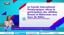 Les sportifs russes exclus des Jeux paralympiques, choquant ? - 03/03