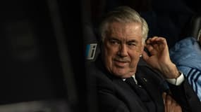 L'entraîneur italien de football Carlo Ancelotti, à Madrid le 20 avril 2025
