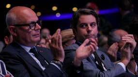 Édouard Philippe et Gabriel Attal le 7 mai 2024 à Paris