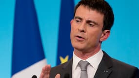 Manuel Valls lors d'une conférence de presse le 6 mars à Matignon.