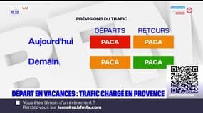 Provence-Alpes-Côte d'Azur: trafic rouge sur les routes pour les départs en vacances