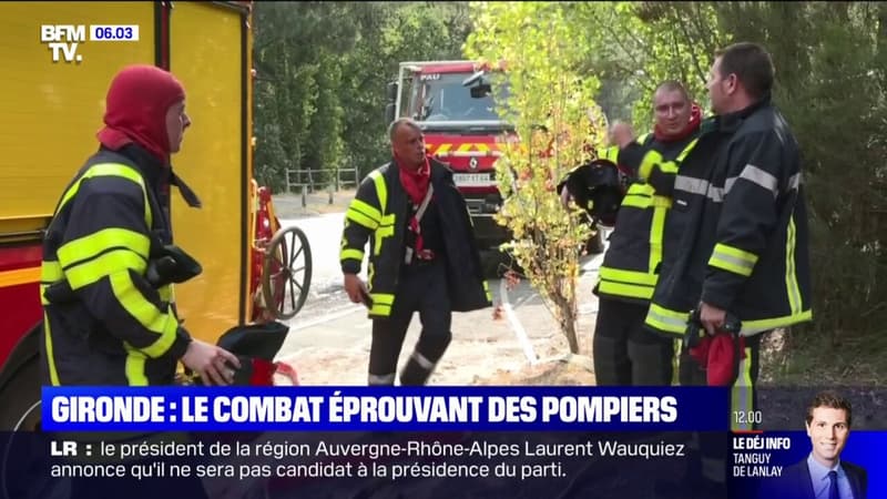 Incendies en Gironde: l'éprouvant combat des pompiers pour éteindre le brasier