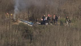 La scène de l'accident d'hélicoptère