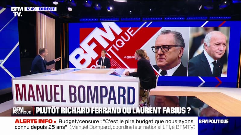 "Le Conseil constitutionnel ne peut pas être l'endroit où l'on recase ses amis", déclare Manuel Bompard (LFI) au sujet d'une possible nomination de Richard Ferrand à sa présidence