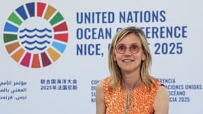 La ministre de la Transition écologique, de la Biodiversité, de la Forêt, de la Mer et de la Pêche de France Agnès Pannier-Runacher le 10 juin 2025 au Sommet des nations unies sur l'océan à Nice (Alpes-Maritimes).