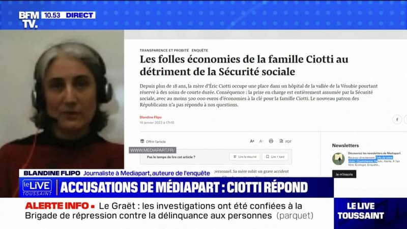 Blandine Flipo: « Le fait que Mme Ciotti soit dans un service réservé à de courts séjours depuis 18 ans interrogeait beaucoup de gens »
