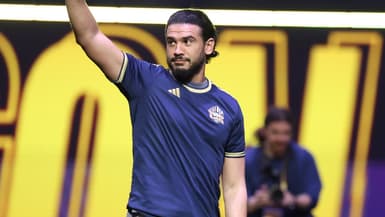 Le streamer AmineMaTue lors de la Kings League France, le 6 avril 2025