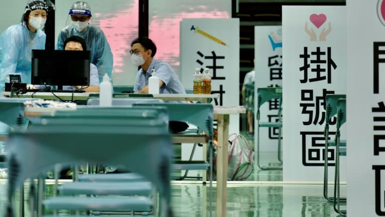 Un centre de vaccination contre le Covid-19 au Nouveau Taipei, au 15 juin 2021 à Taïwan