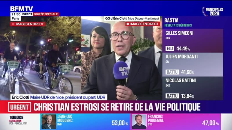 Municipales 2026 à Nice: Éric Ciotti réagit à l'annonce de Christian Estrosi de se retirer de la vie politique