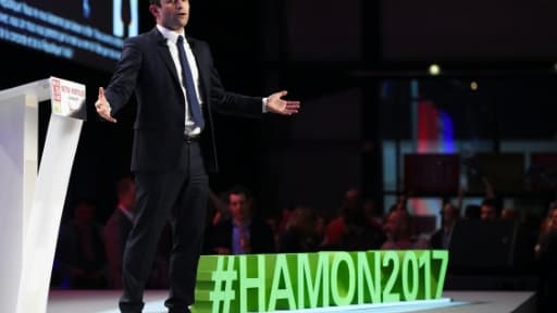 Benoît Hamon en campagne à Montpellier, le 30 mars 2017