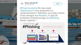 La police nationale alerte sur une campagne de phishing.