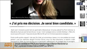 Marion Maréchal-Le Pen se lance dans la course aux régionales en PACA