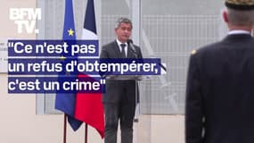 Le discours en intégralité de Gérald Darmanin durant l'hommage national à Éric Comyn, tué à Mougins 