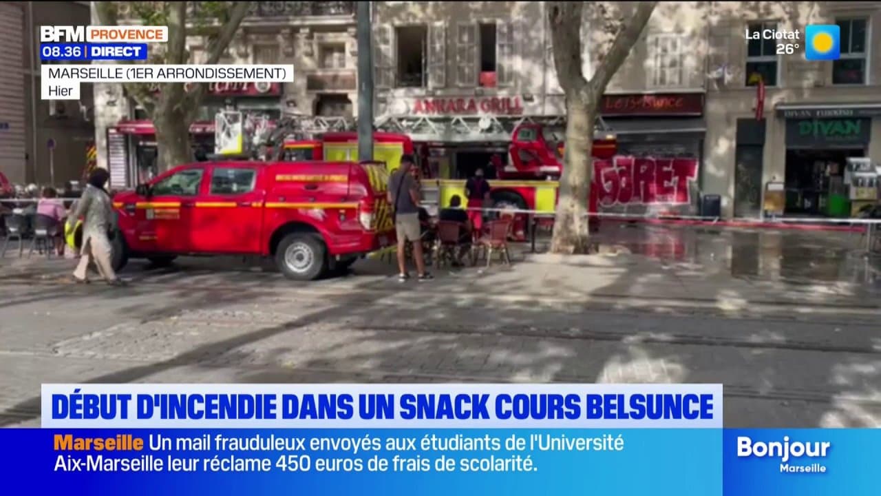 Début d'incendie dans un snack, cours Belsunce.