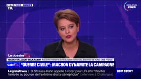Najat Vallaud-Belkacem à propos d'Emmanuel Macron: "La 'guerre civile', le chaos, ce n'est pas seulement qu'il l'annonce, c'est qu'il le souhaite"