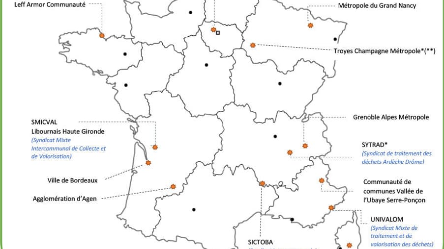 Carte des territoires pilotes pour le dispositif "oui pub", jusqu'en 2025