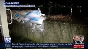 À Gournay, la Marne déborde et franchit les murs anti-crue