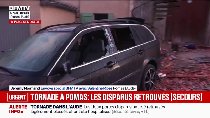 Les deux personnes portées disparues après le passage d'une tornade dans l'Aude ont été retrouvées