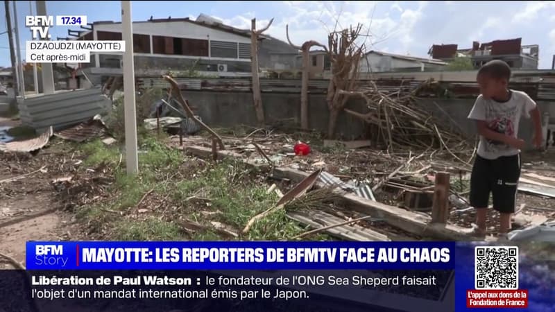 Cyclone Chido: les images du chaos dans les rues de Mayotte