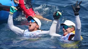 Charline Picon et Sarah Steyaert aux JO, le 2 août 2024