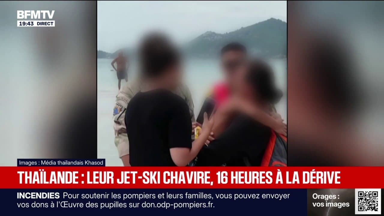 Un père et ses deux fils ont été secourus après avoir passé 16 heures à dériver sur un jet ski en Thaïlande