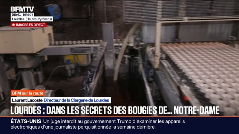 BFM SUR LA ROUTE - Dans le secret de fabrication des bougies, appelées votives, de Notre-Dame à Lourdes