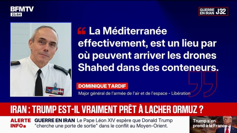 Moyen-Orient: "La Méditerranée, effectivement, est un lieu par où peuvent arriver les drones Shahed dans des conteneurs", détaille Dominique Tardif, major général de l'armée de l'air et de l'espace