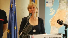 La préfète d'Auvergne-Rhône-Alpes Fabienne Buccio en conférence de presse, le 25 juillet 2022