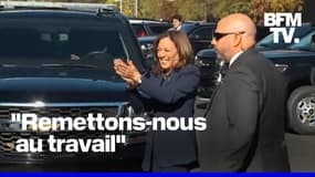 De retour à la Maison Blanche, Kamala Harris acclamée par son équipe 