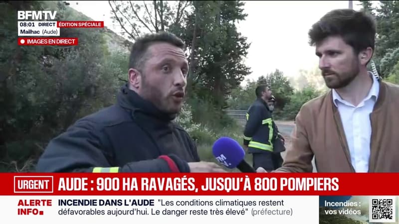 Dans l'Aude, les pompiers sont mobilisés face aux incendies en cours: "On est positionné depuis trois heures ce matin"