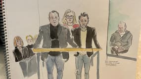 Florian, David et Caroline, les trois enfants du couple Pelicot, au procès des viols de Mazan, le 18 novembre 2024.