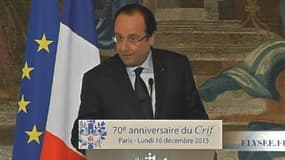 François Hollande, président de la République, le 16 décembre devant le Conseil représentatif des institutions juives de France (Crif).