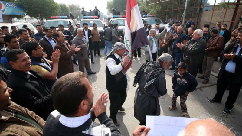 Lors d'une manifestation à Bassorah en 216