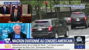 Emmanuel Macron ovationné au Congrès américain