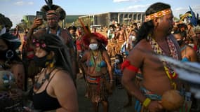 Image d'illustration - Manifestation d'indigènes du Brésil devant la Cour Suprême à Brasilia le 24 août 2021