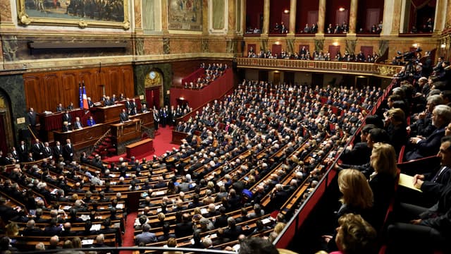 Le Sénat et l'Assemblée nationale se réunissent ce lundi dans la salle du Congrès à Versailles.
