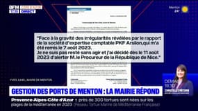 Gestion des ports de Menton: la mairie avait alerté le procureur en août