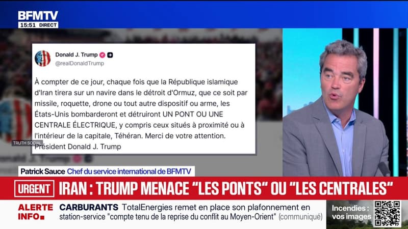 Moyen-Orient: Donald Trump menace de bombarder des infrastructures civiles iraniennes chaque fois que Téhéran tirera sur un navire