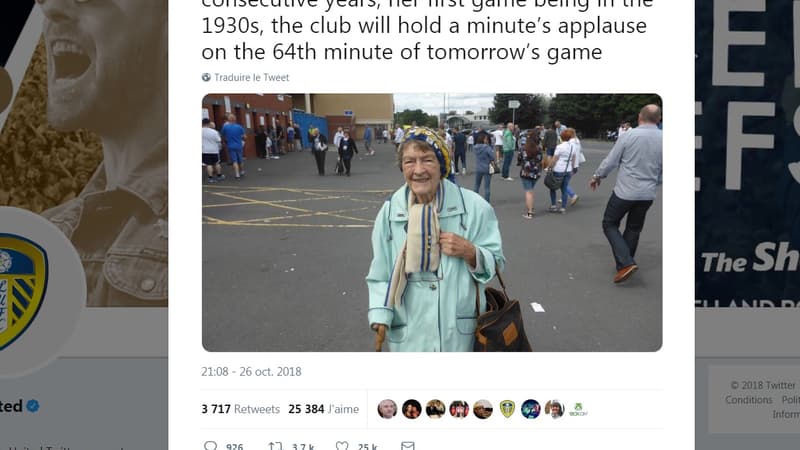 Hommage de Leeds à une supportrice