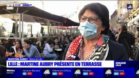 Lille: Martine Aubry présente en terrasse