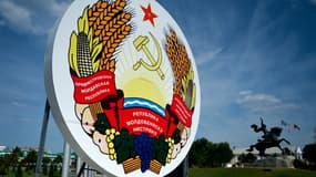 Un blason de la Transnistrie, région séparatiste pro-russe de Moldavie, le 11 septembre 2021 à Tiraspol (photo d'illustration).