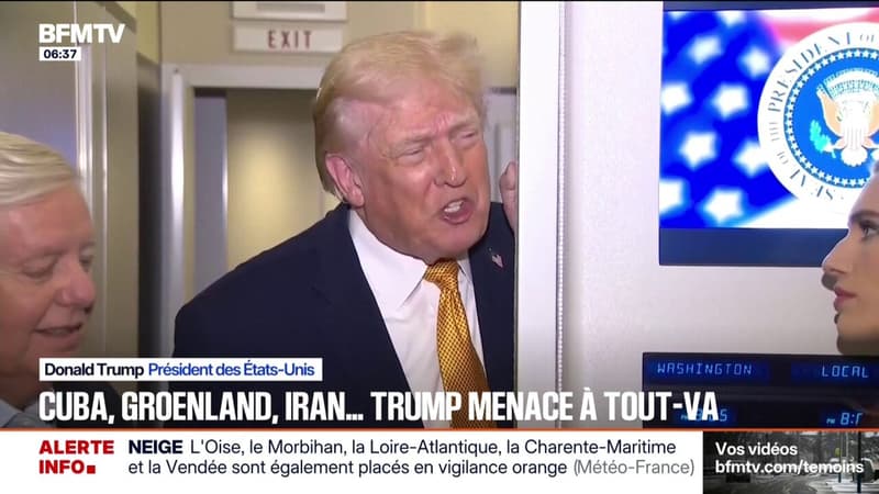 Trump continue de menacer le Cuba, le Groenland, ou encore l'Iran
