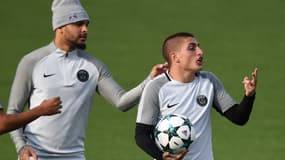 Layvin Kurzawa (à gauche) et Marco Verratti demeurent très incertains pour le match face à Dijon.