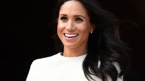 La duchesse de Sussex le 14 juin 2018 au balcon de l'Hôtel de ville de Chester, en Angleterre.